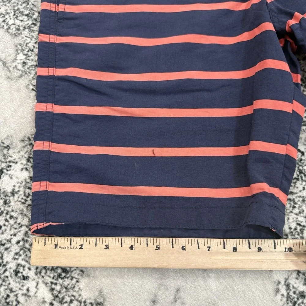 GAP Mens M Navy Coral Stripe Swim Trunks Drawstring Board Shorts Nylon